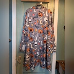 Halloween Themed Gray Long Sleeve Jacket